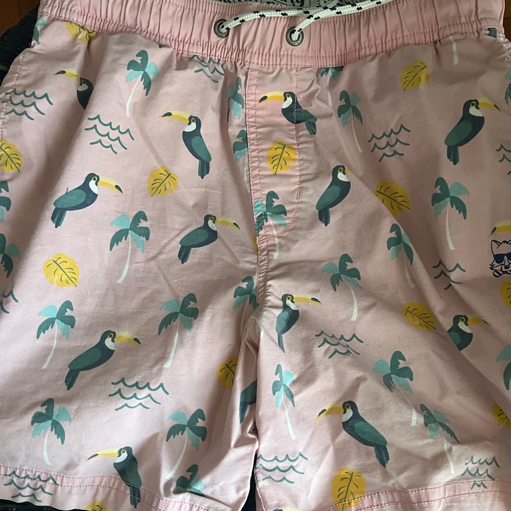 Mens Pink Toucan Print Shorts